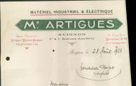 Matériel industriel et électrique M. Artigues. 1933