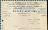 Tous les matériaux de construction Barles Ainé fils. 1930
