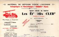 Les établissements Félix Cler, matériel de défense contre l'incendie à Avignon, 1934.