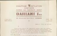 Chauffage, Ventilation, Sanitaire Daillant frères à Avignon, vers 1950.