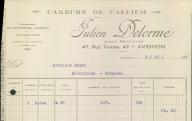 Carbure de calcium, Julien Delorme, agent dépositaire à Avignon, 1931.