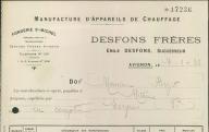 Manufacture d'appareils de chauffage Desfons frères à Avignon, 1930.