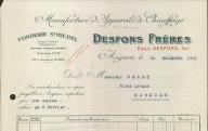 Manufacture d'appareils de chauffage Desfons frères à Avignon, 1931.
