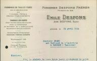 Fonderies Desfons frères à Avignon, 1934.