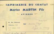 Imprimerie du Comtat Marius Martin fils à Avignon, 1934.