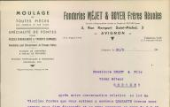 Fonderies Méjet et Boyer frères réunies à Avignon, 194?.