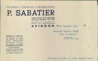 P. Sabatier, engrais chimico-organiques à Avignon, 1941.