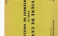 Direction départementale de l'agriculture. La vigne de cuve dans le département de Vaucluse. 	1976.