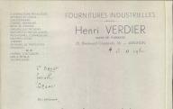 Fournitures industrielles Henri Verdier à Avignon, 1951.
