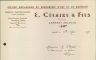 Atelier mécanique de serrurerie d'art et de bâtiment E. Célaire et fils, Camaret-sur-Aigues, 1937.