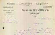 Fruits, primeurs, légumes, Gaston Bourgue à Cavaillon, 1940.