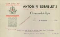 Vins fins de Châteauneuf-du-pape Antonin Establet, Châteauneuf-du-Pape, 1942.