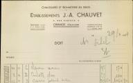 Chaussures et bonneterie en gros, établissements J.-A. Chauvet à Orange, 1944.