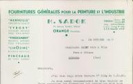 Fournitures générales pour la peinture et l'industrie, M. Sadok à Orange, 1950.