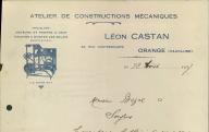Atelier de constructions mécaniques, Léon Castan à Orange, 1937.