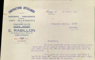 Constructions méralliques, serrurerie, ferronnerie, E. Rabillon, à Orange, 1941.
