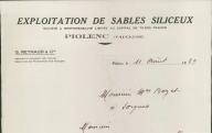 Exploitation de sable siliceux, G. Reynaud et Cie à Piolenc, 1939.