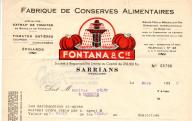 Fabrique de conserves alimentaires Fontana et Cie, 1938, Sarrians.