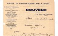 Atelier de chaudronnerie fer et cuivre Nouvène, Sault, 1937.