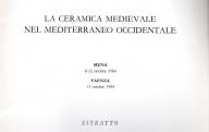 Une enquête sur les centres de production céramique dans les régions rodhaniennes : approches globales, localisations et structures, (Extrait de Congresso internazionale della universita degli studi di Siena, 1984).	1984.