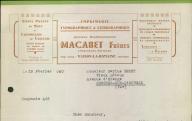 Imprimerie typographique et lithographique, anciens établissements Macabet frères, Vaison-la-Romaine, 1940.