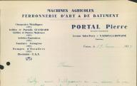 Machines agricoles, ferronnerie d'art et de bâtiment Portal Pierre, Vaison-la-Romaine, 1937.