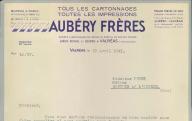 Tous les cartonnages, toutes les impressions, Aubéry frères, Valréas, 1941.