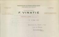 Manufacture de boites métalliques, imprimerie sur métaux, établissements F. Vinatié, Cavaillon, 1957.