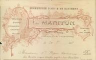 Serrureries d'art et de bâtiment L. Mariton, Cavaillon, 1908.