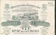 Manufacture de faïences d'art H. B. de la Croix, Apt, 1904.