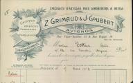 Articles pour limonadiers et hôtels Z. Grimaud et J. Goubert, Avignon, 1909.