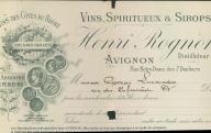 Vins, spiritueux et sirops Henri Rognon. Avignon, 1907.
