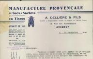 Manufacture provençale de sacs et sachets A. Dellière er Fils. Avignon, 1938.