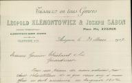 Tissus en tous genres Léoplod Klémontowicz et Joseph Sabon, Avignon, 1917.