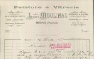 Peinture et vitrerie Lucien Moulinas.Beaumes-de-Venise, 1916.