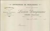 Entreprise de menuiserie Lucien Danjaume. Violès, 1923.