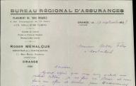 Bureau régional d'assurances Roger Ménalque. Orange, 1925.