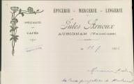 Epicerie, mercerie, lingerie Jules Arnoux. Aubignan, 1926.