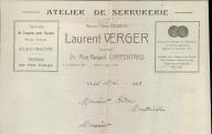 Atelier de serrurerie, maison Henri Jouvent, Laurent Verger successeur. Carpentras, 1925.