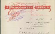 Denrées coloniales Fauconnet-Raffin. Carpentras, 1920.