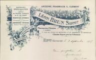 Ancienne pharmacie G. Clément, Léon Brun successeur. Apt, 1915.