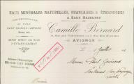 Eaux minérales naturelles françaises et étrangères et eaux gazeuses, Camille Bernard. Avignon, 1914.