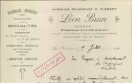 Ancienne pharmacie G. Clément, Léon Brun successeur. Apt, 1914.