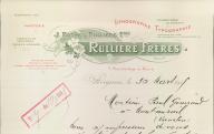 Papeterie, lithographie, typographie Rullière Frères.	Avignon, 1915