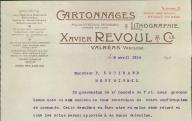 Cartonnages et litographie Xavier Revoul et Cie. Valréas, 1914