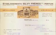 Etablissement Silvy Frères, métallurgie générale. Pertuis, 1958.