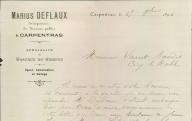 Marius Deflaux, entrepreneur de travaux publics. Carpentras, 1894.