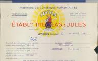 Fabrique de conserves alimentaires Teola, Etablissements Théolas et Jules. Avignon, 1940.