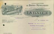Manufacture de boîtes métalliques F. Vinatié. Bollène, 1928.
