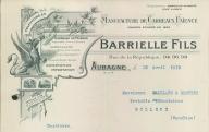 Manufacture de carreaux faïence Barrielle Fils. Aubagne, 1913.